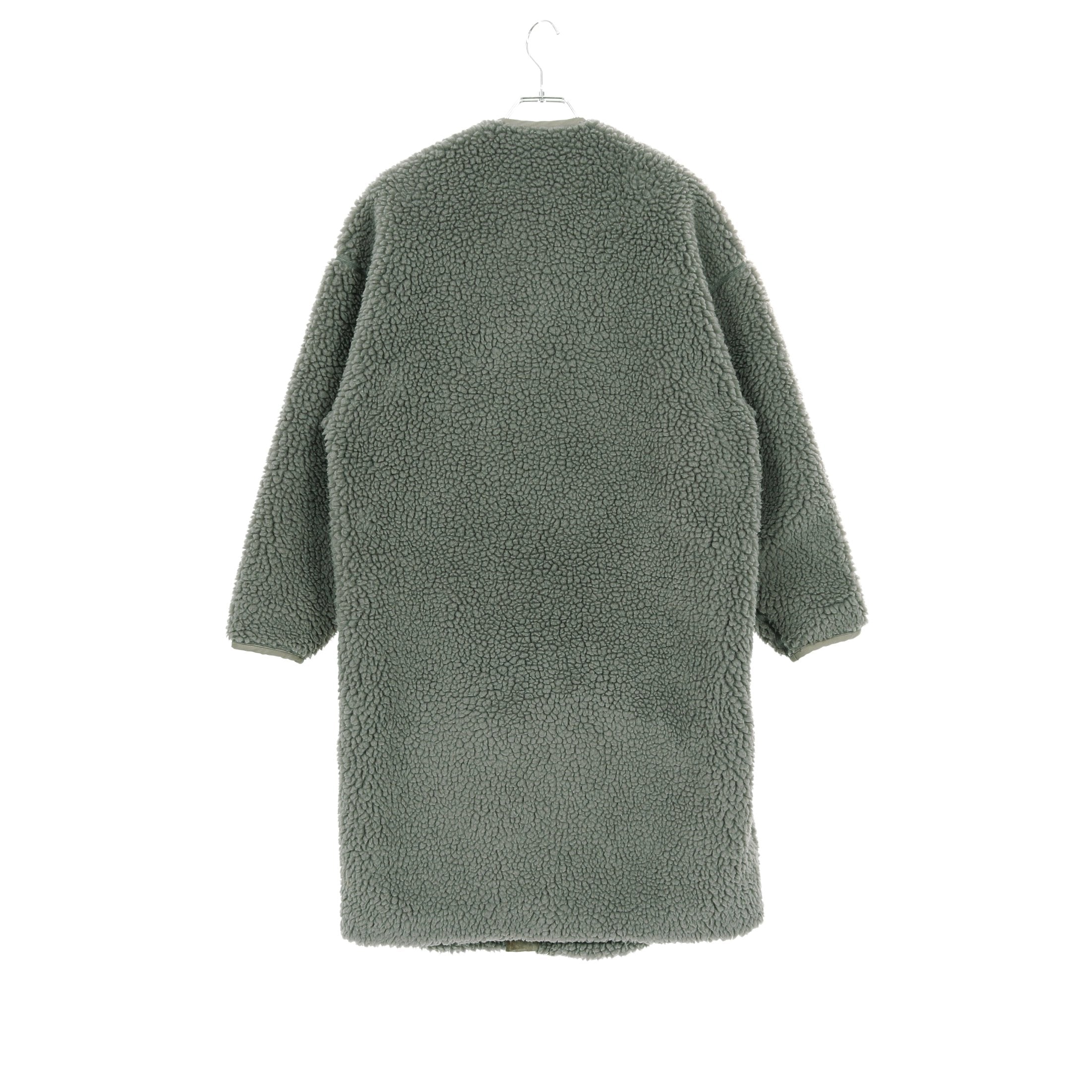 FAUX SHEARLING COAT ボアコート ロングコート グレーグリーン ハイク