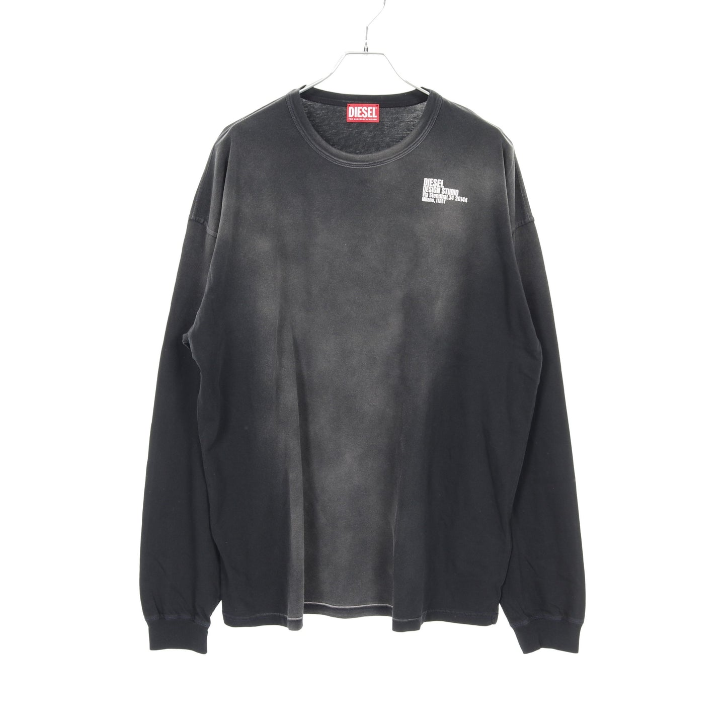 T-BOXT-LS-N2 Tシャツ 長袖 ダメージ加工 コットン グレー ディーゼル トップス DIESEL