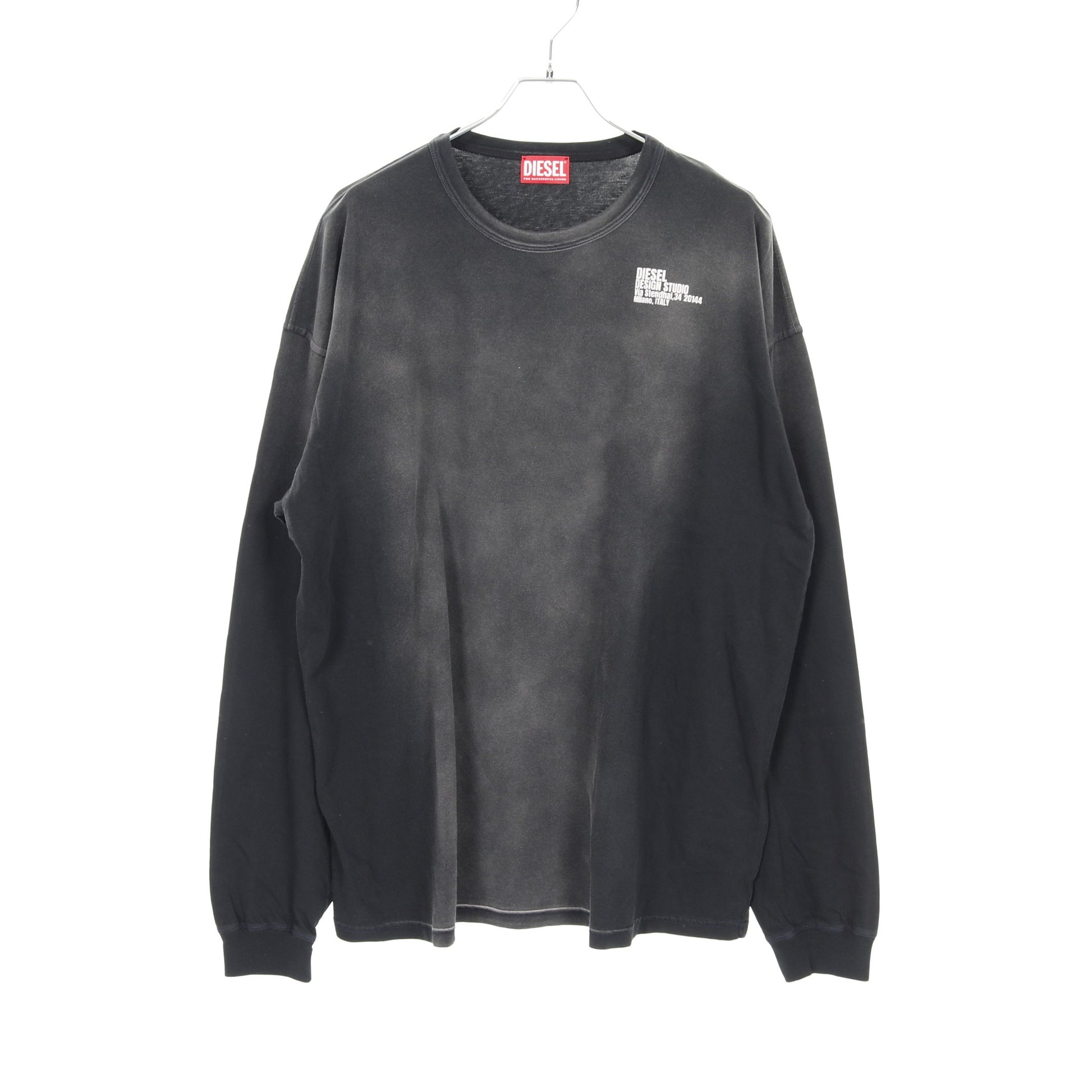 T-BOXT-LS-N2 Tシャツ 長袖 ダメージ加工 コットン グレー ディーゼル トップス DIESEL
