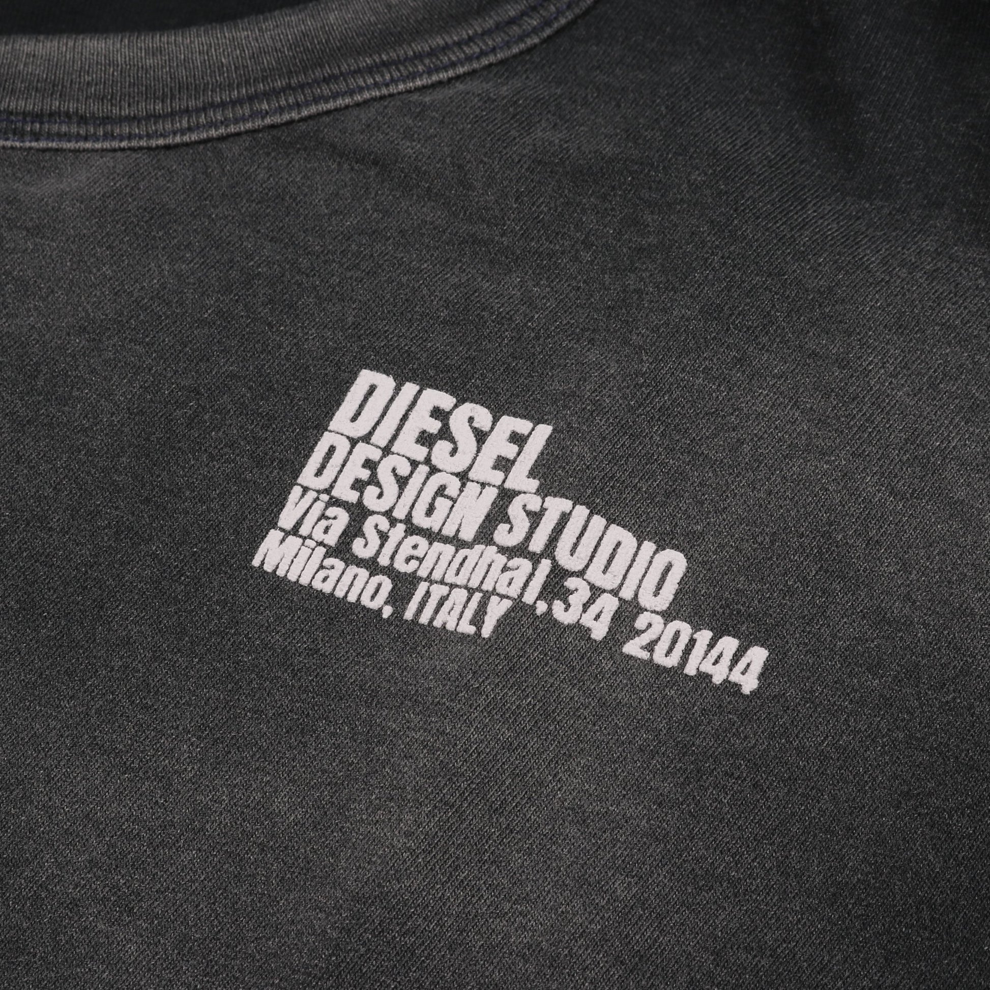T-BOXT-LS-N2 Tシャツ 長袖 ダメージ加工 コットン グレー ディーゼル トップス DIESEL