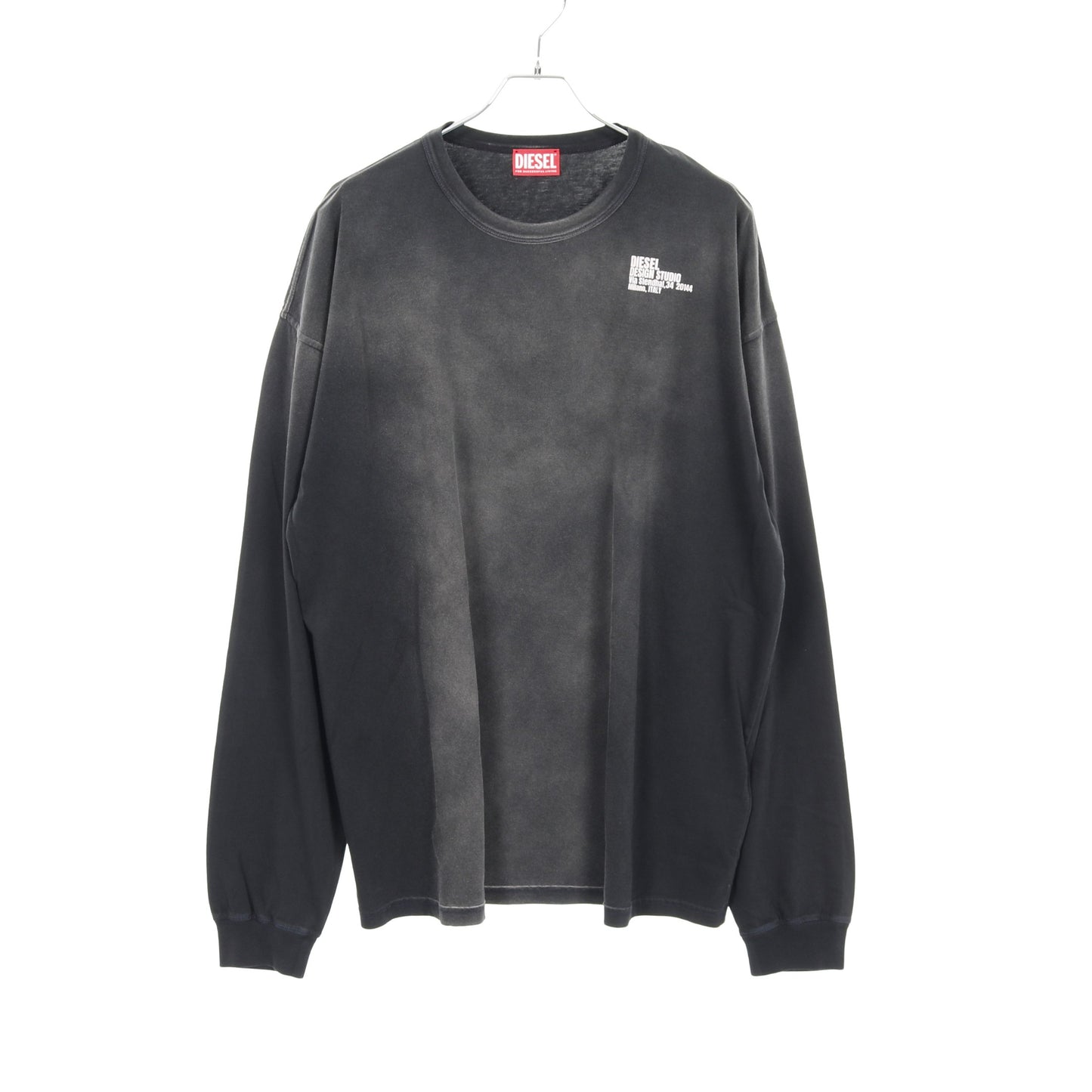 T-BOXT-LS-N2 Tシャツ 長袖 ダメージ加工 コットン グレー ディーゼル トップス DIESEL