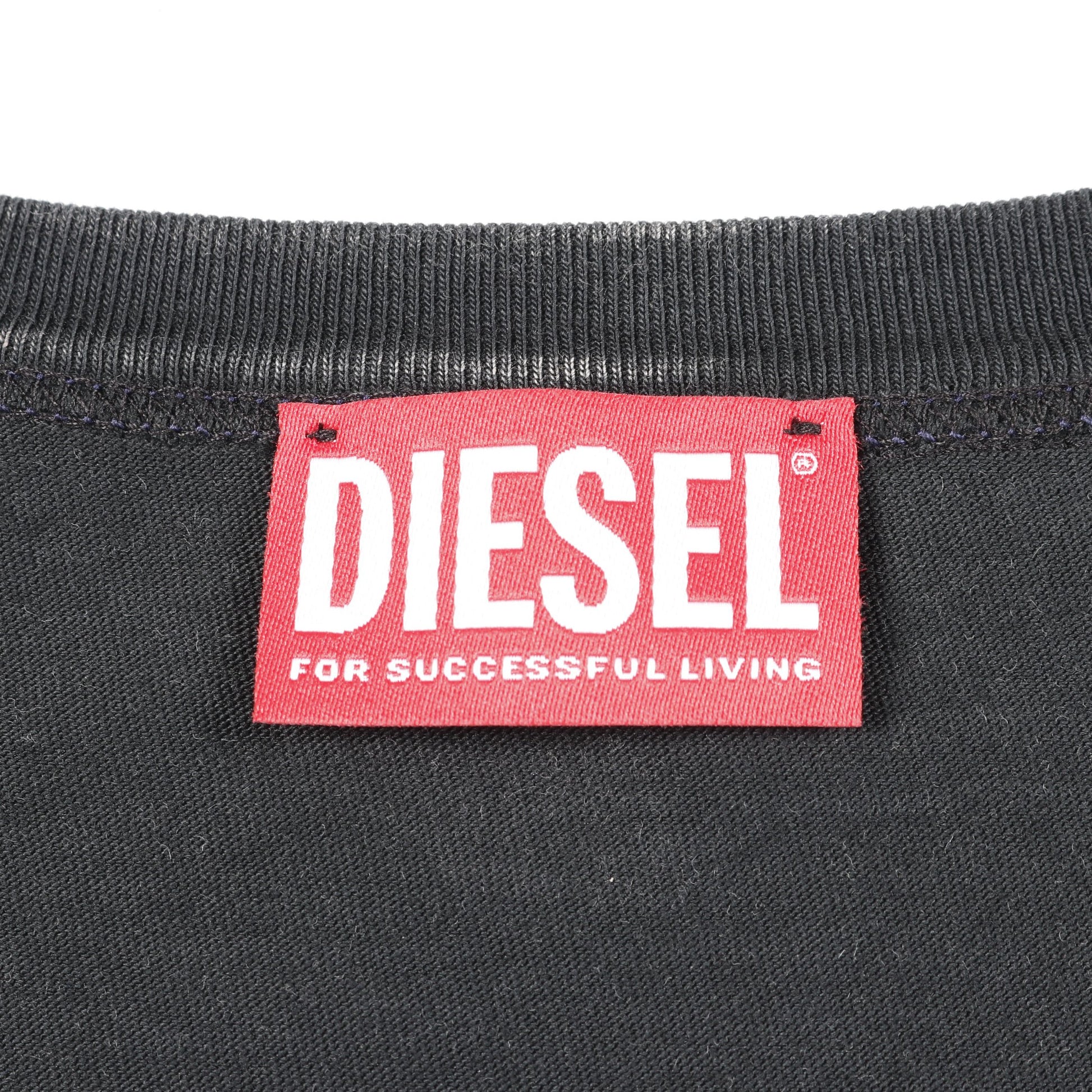 T-BOXT-LS-N2 Tシャツ 長袖 ダメージ加工 コットン グレー ディーゼル トップス DIESEL