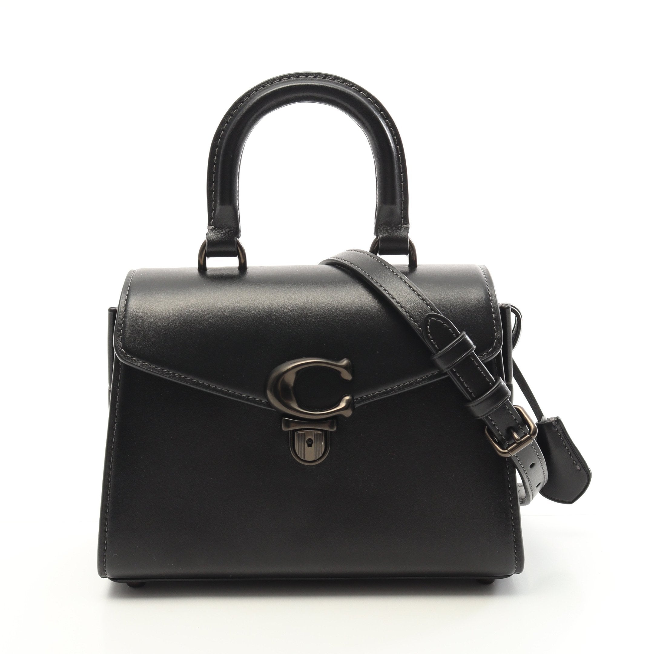 サミートップハンドル21 ハンドバッグ レザー ブラック 2WAY コーチ