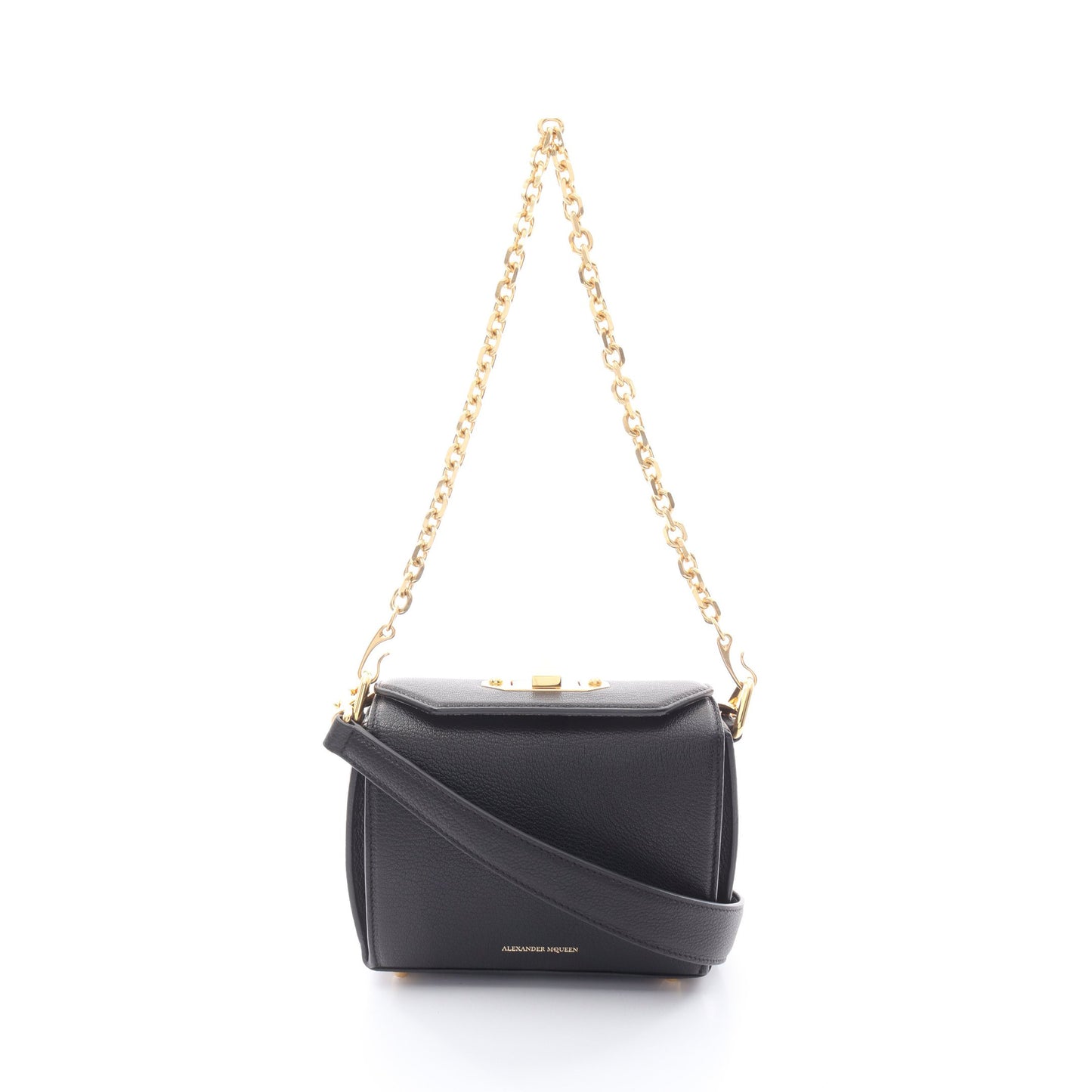 ボックスバッグ チェーンハンドバッグ レザー ブラック 2WAY アレキサンダーマックイーン バッグ ALEXANDER MCQUEEN