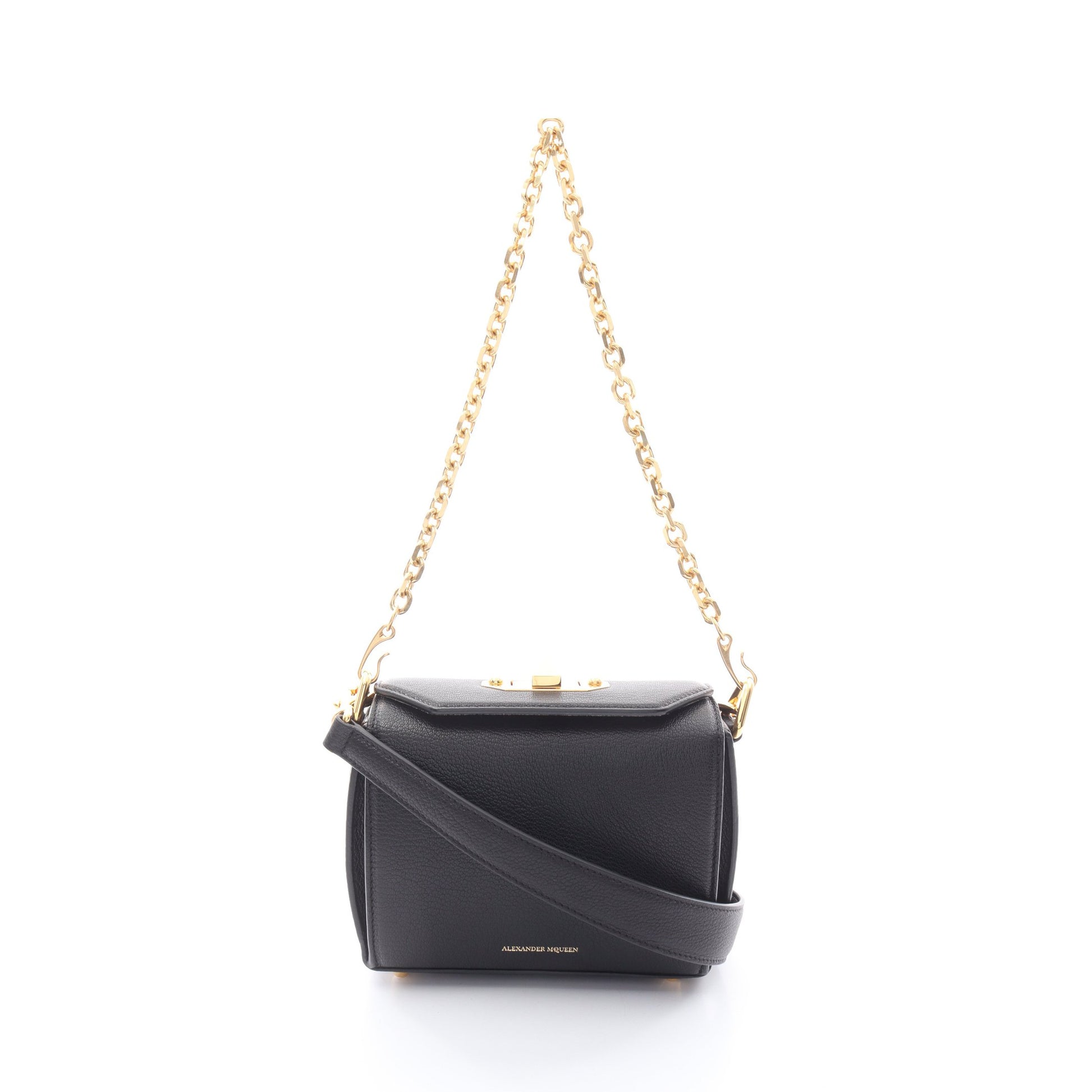 ボックスバッグ チェーンハンドバッグ レザー ブラック 2WAY アレキサンダーマックイーン バッグ ALEXANDER MCQUEEN