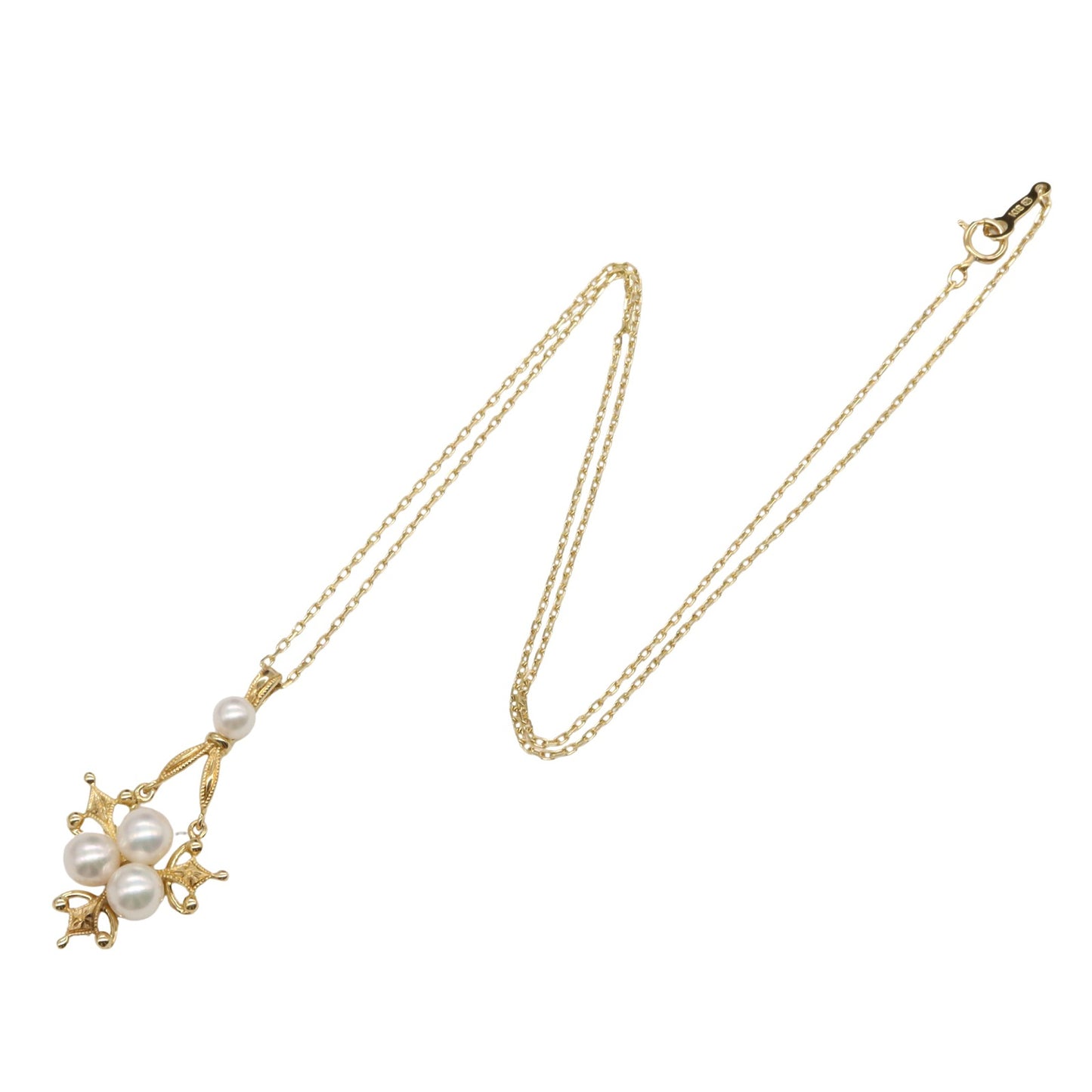 パール ネックレス 4PD ネックレス K18（イエローゴールド） ダイヤモンド パール ホワイト クリア ミキモト アクセサリー MIKIMOTO