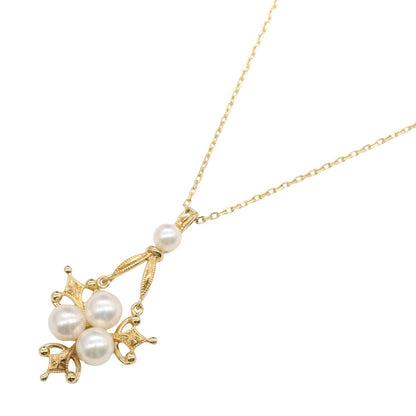 パール ネックレス 4PD ネックレス K18（イエローゴールド） ダイヤモンド パール ホワイト クリア ミキモト アクセサリー MIKIMOTO