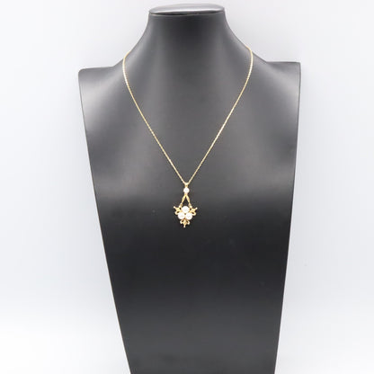 パール ネックレス 4PD ネックレス K18（イエローゴールド） ダイヤモンド パール ホワイト クリア ミキモト アクセサリー MIKIMOTO