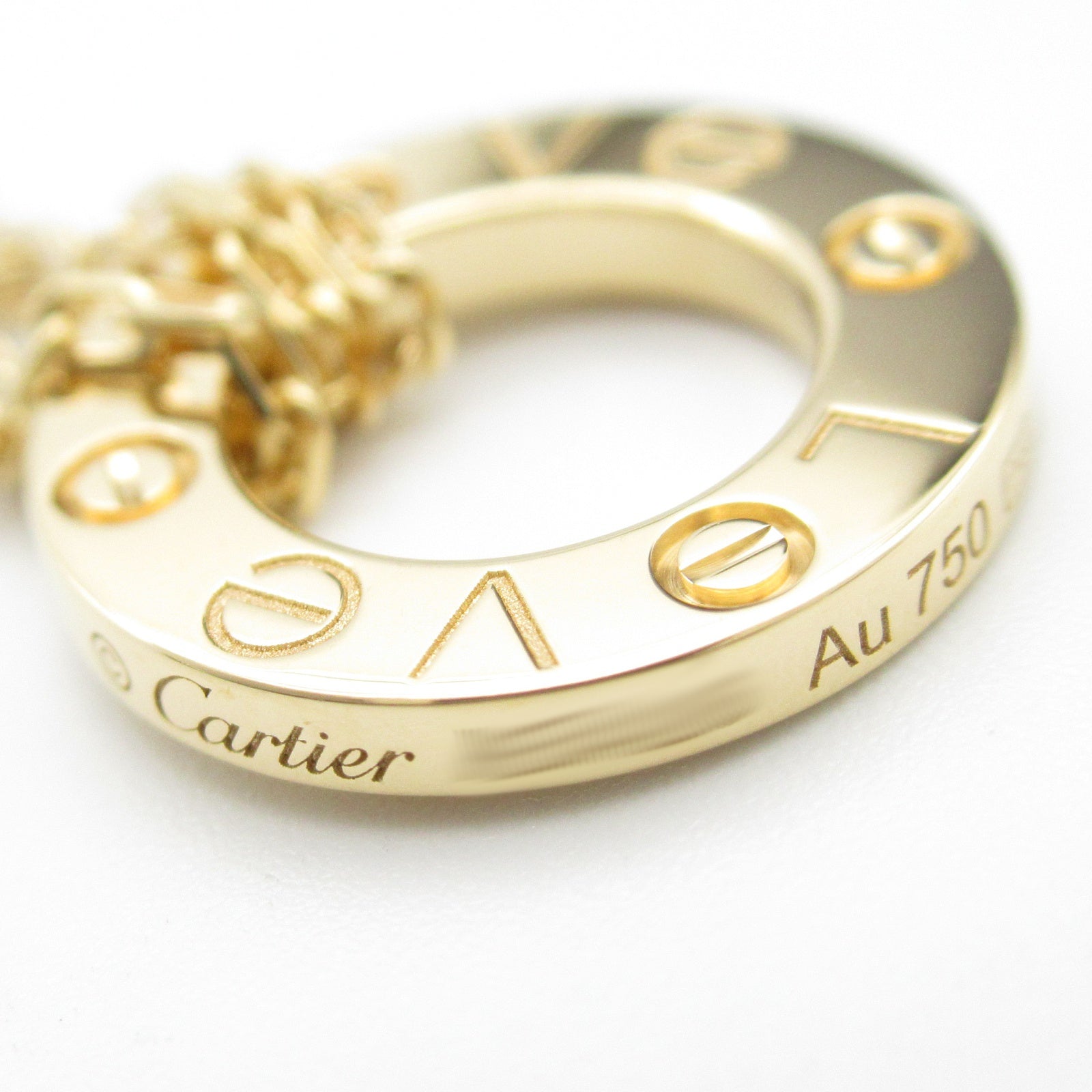 【美品】Cartier ラブサークルネックレス 2PD 18Kイエローゴールド ラブサークル ネックレス 2PD ネックレス K18（イエローゴールド
