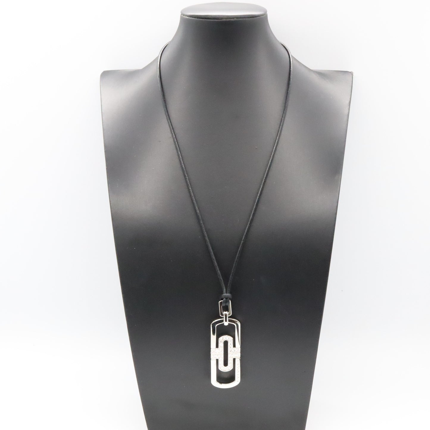 パレンテシネックレス ハーフダイヤ ネックレス K18WG（ホワイトゴールド） ステンレススチール ダイヤモンド クリア ブルガリ アクセサリー BVLGARI