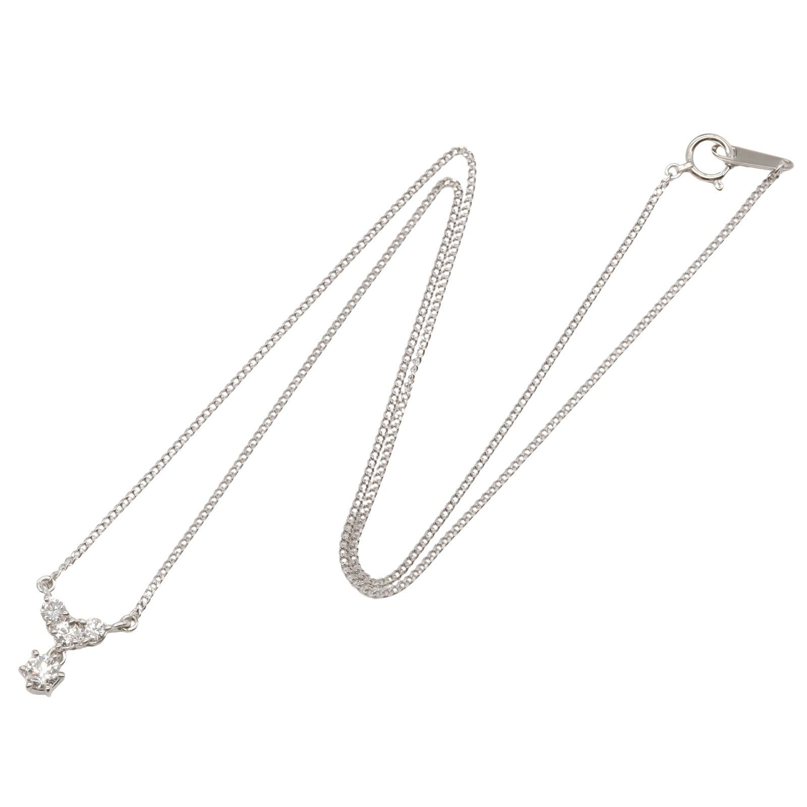 ネックレス PT900 プラチナ PT850 ダイヤ 0.30 総重量約2.7g 約41cm プラチナ PT850 PT900 H\u0026C ダイヤモンドネックレス