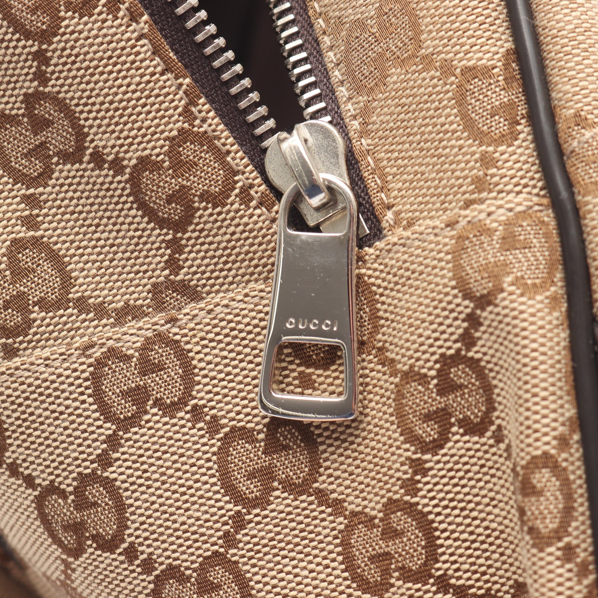 GGキャンバス バックパック リュックサック キャンバス レザー ベージュ ダークブラウン グッチ バッグ GUCCI