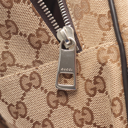 GGキャンバス バックパック リュックサック キャンバス レザー ベージュ ダークブラウン グッチ バッグ GUCCI