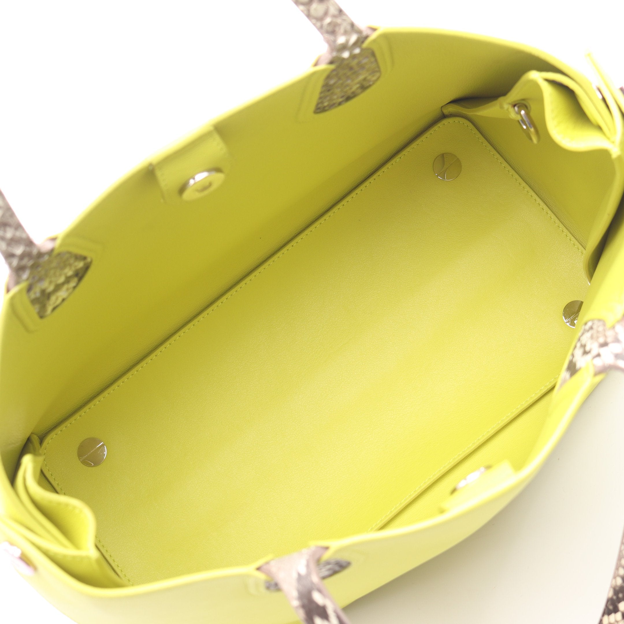 アディクト ハンドバッグ トートバッグ レザー パイソン イエロー