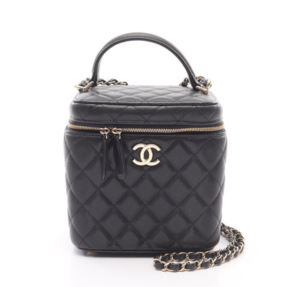 マトラッセ チェーンショルダーバッグ キャビアスキン ブラック ゴールド金具 2WAY シャネル バッグ CHANEL