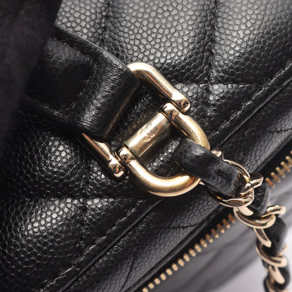 マトラッセ チェーンショルダーバッグ キャビアスキン ブラック ゴールド金具 2WAY シャネル バッグ CHANEL