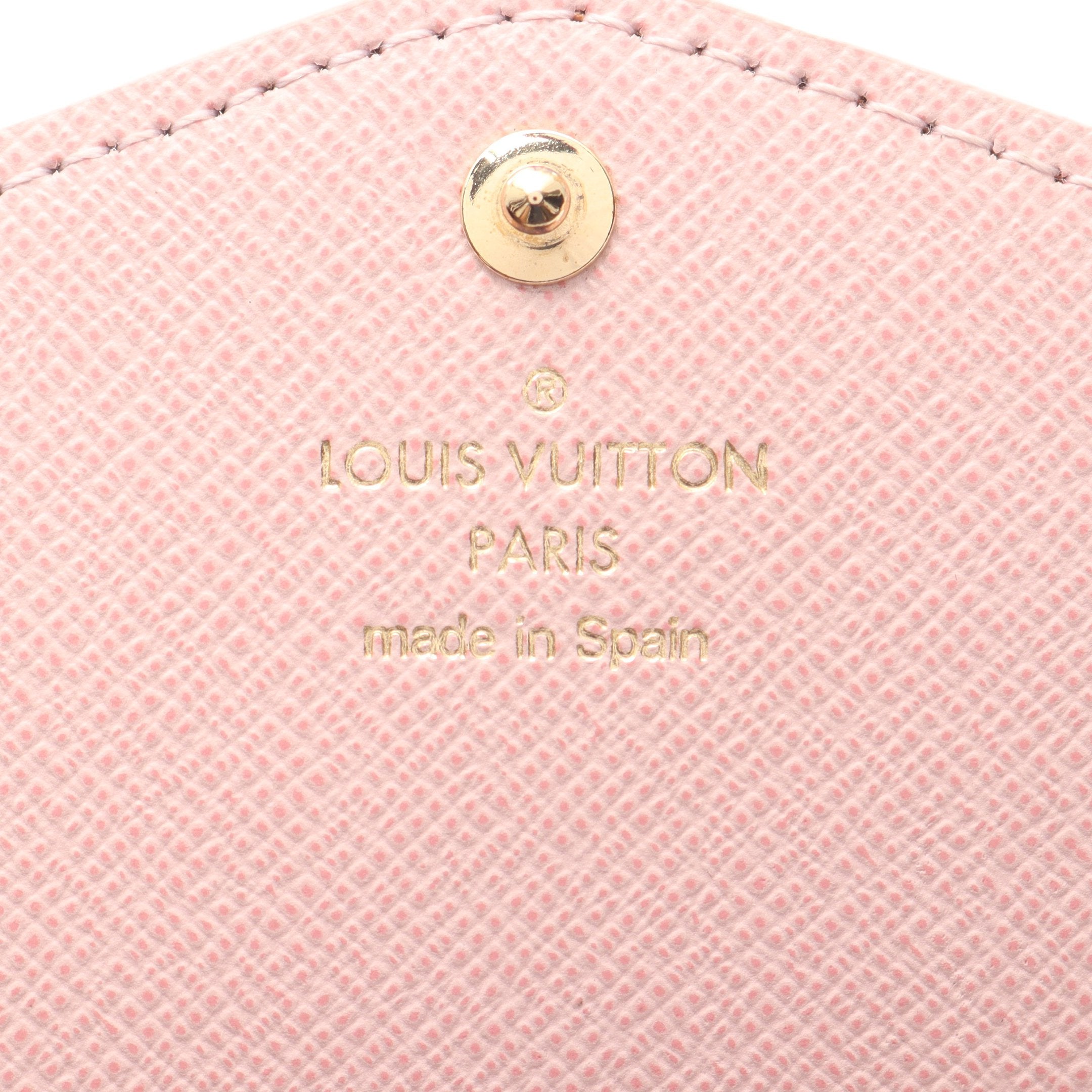 ポルトフォイユ サラ ダミエエベヌ スタッズ ローズバレリーヌ 二