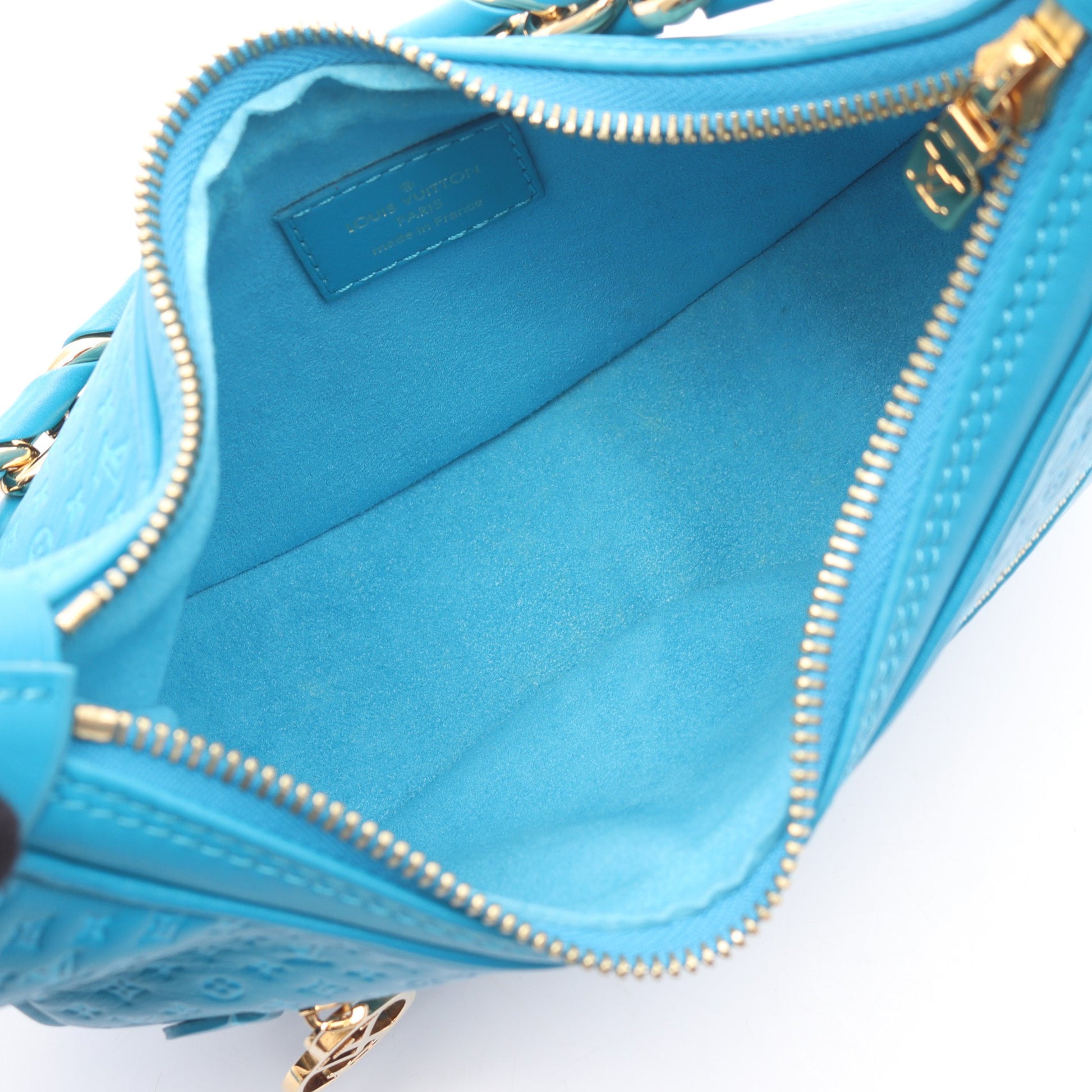 ループ ナノグラム ショルダーバッグ レザー ターコイズブルー 2WAY ルイヴィトン バッグ LOUIS VUITTON