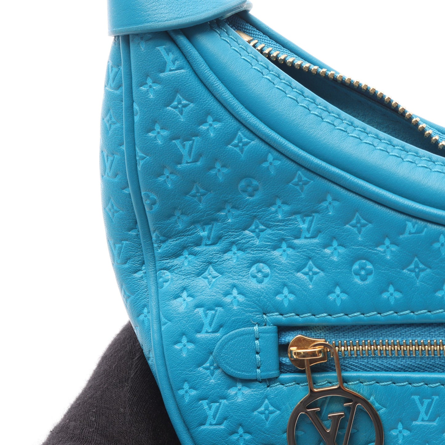 ループ ナノグラム ショルダーバッグ レザー ターコイズブルー 2WAY ルイヴィトン バッグ LOUIS VUITTON