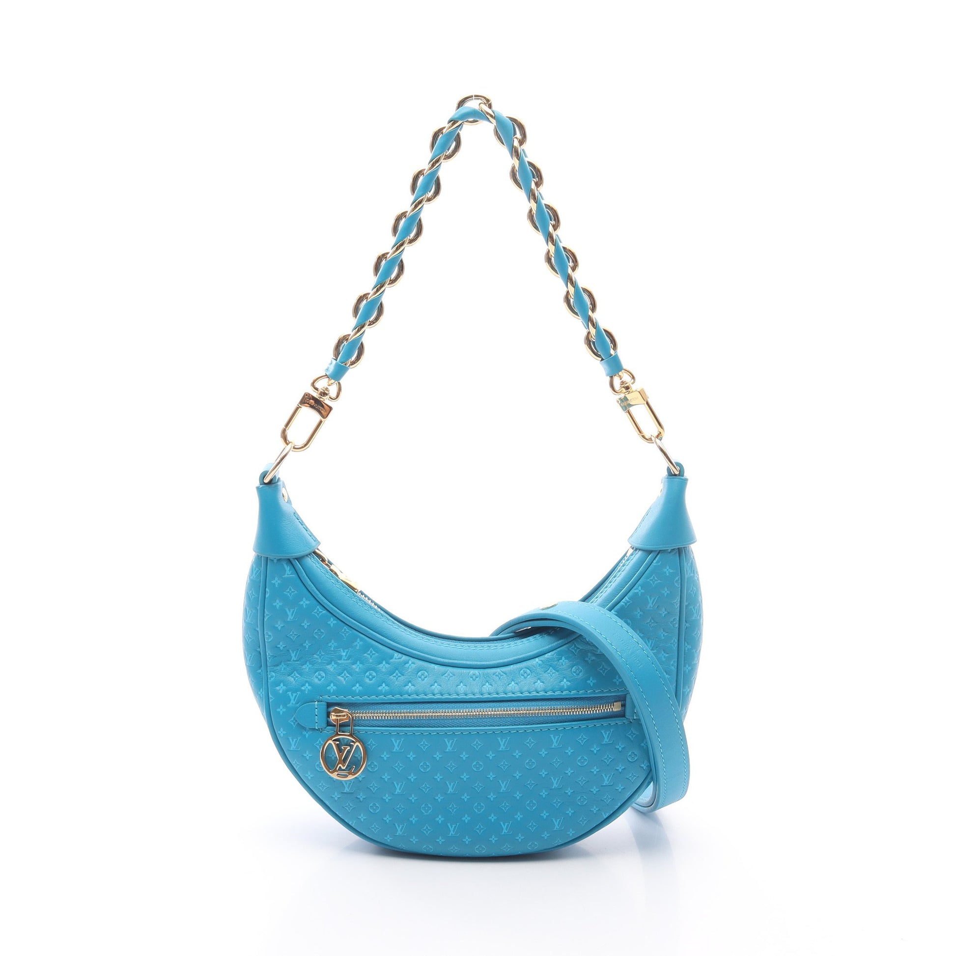 ループ ナノグラム ショルダーバッグ レザー ターコイズブルー 2WAY ルイヴィトン バッグ LOUIS VUITTON
