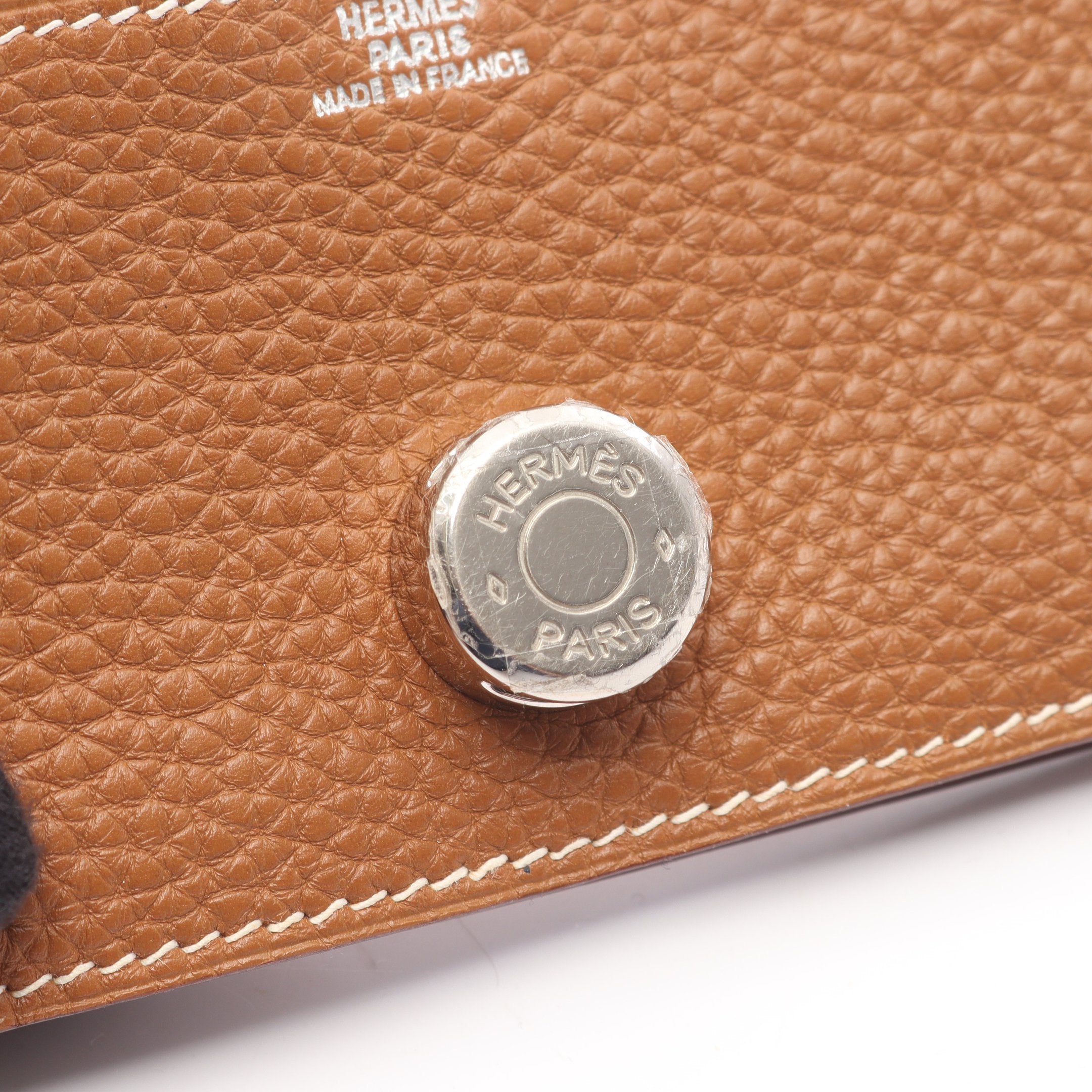 ドゴン ゴールド カードケース 名刺入れ トリヨンクレマンス ブラウン