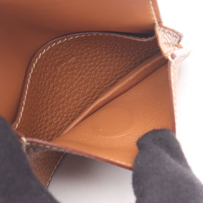ドゴン ゴールド カードケース 名刺入れ トリヨンクレマンス ブラウン シルバー金具 □K刻印 エルメス 財布・小物 HERMES