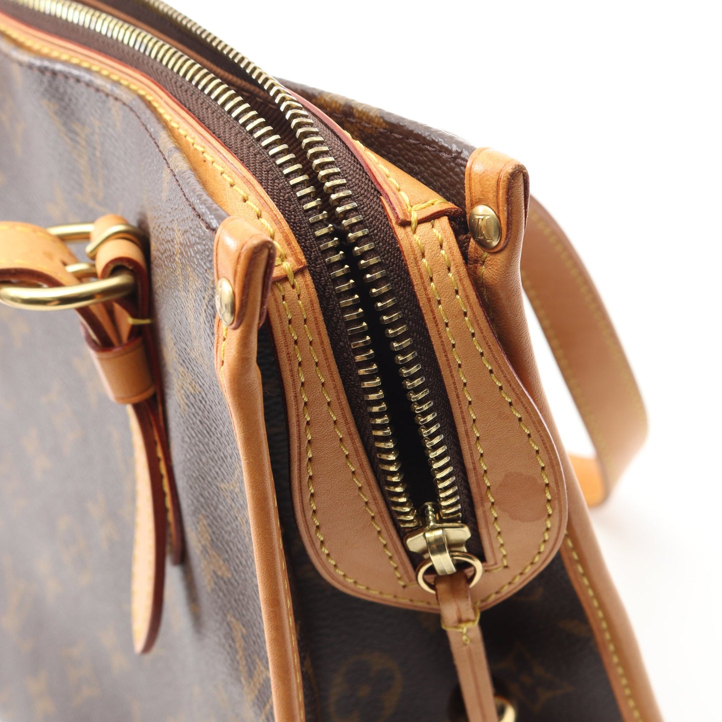 ポパンクール オ モノグラム ショルダーバッグ トートバッグ PVC レザー ブラウン ルイヴィトン バッグ LOUIS VUITTON