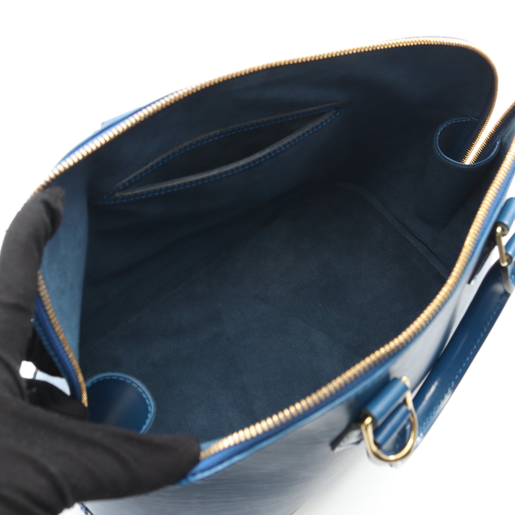 アルマ エピ トレドブルー ハンドバッグ レザー ブルー ルイヴィトン バッグ LOUIS VUITTON