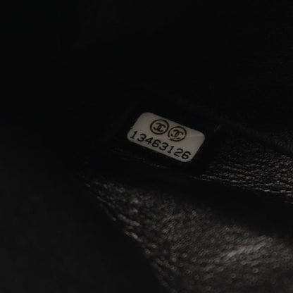 マトラッセ Wフラップ Wチェーンショルダーバッグ キャビアスキン ブラック シルバー金具 シャネル バッグ CHANEL