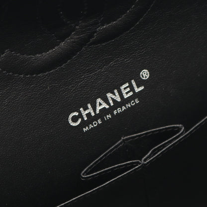 マトラッセ Wフラップ Wチェーンショルダーバッグ キャビアスキン ブラック シルバー金具 シャネル バッグ CHANEL