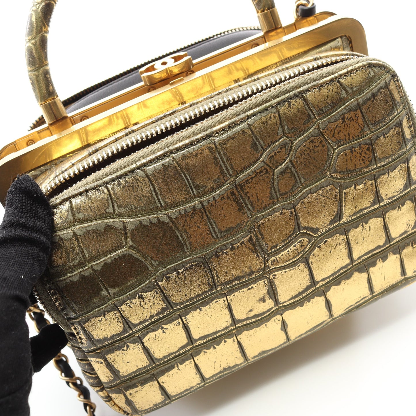 ココマーク ショルダーバッグ レザー ゴールド ブラック ゴールド金具 がま口 2WAY シャネル バッグ CHANEL