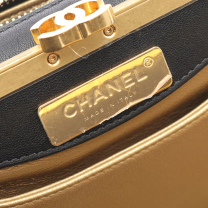 ココマーク ショルダーバッグ レザー ゴールド ブラック ゴールド金具 がま口 2WAY シャネル バッグ CHANEL