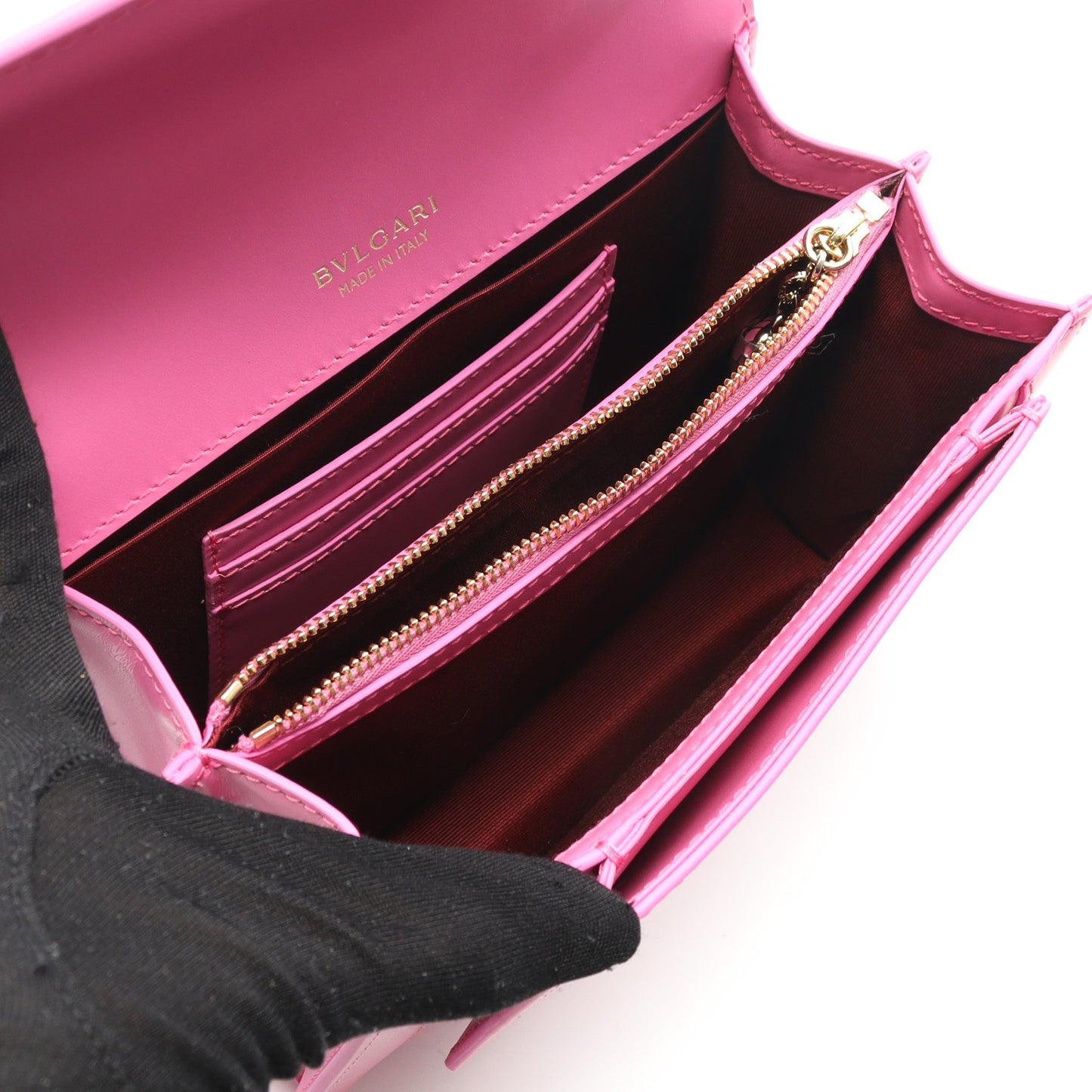 セルペンティ フォーエバー チェーンショルダーバッグ レザー ピンク ブルガリ バッグ BVLGARI