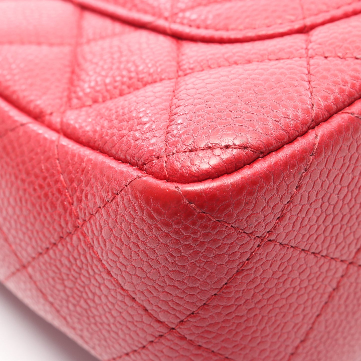 ミニマトラッセ20 チェーンショルダーバッグ キャビアスキン レッド シルバー金具 シャネル バッグ CHANEL