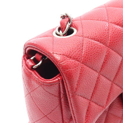 ミニマトラッセ20 チェーンショルダーバッグ キャビアスキン レッド シルバー金具 シャネル バッグ CHANEL