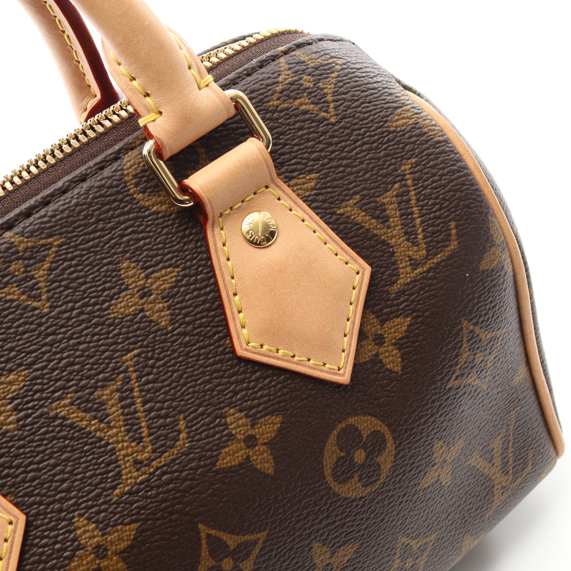 スピーディ バンドリエール 20 モノグラム ベージュ ハンドバッグ PVC レザー ブラウン 2WAY ルイヴィトン バッグ LOUIS VUITTON
