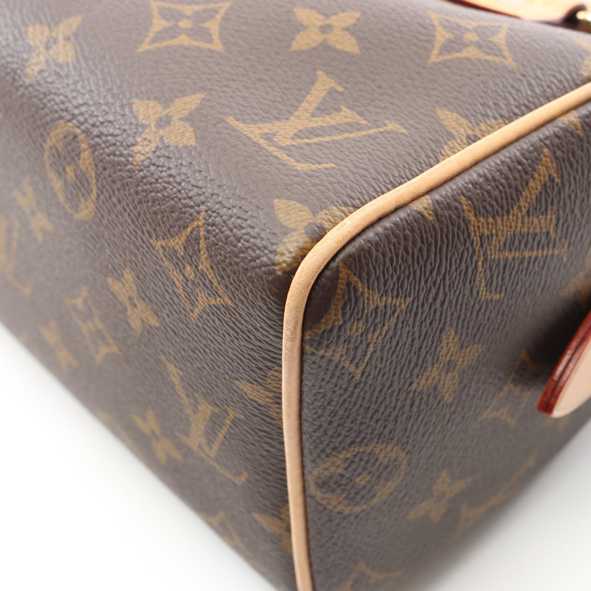 スピーディ バンドリエール 20 モノグラム ベージュ ハンドバッグ PVC レザー ブラウン 2WAY ルイヴィトン バッグ LOUIS VUITTON