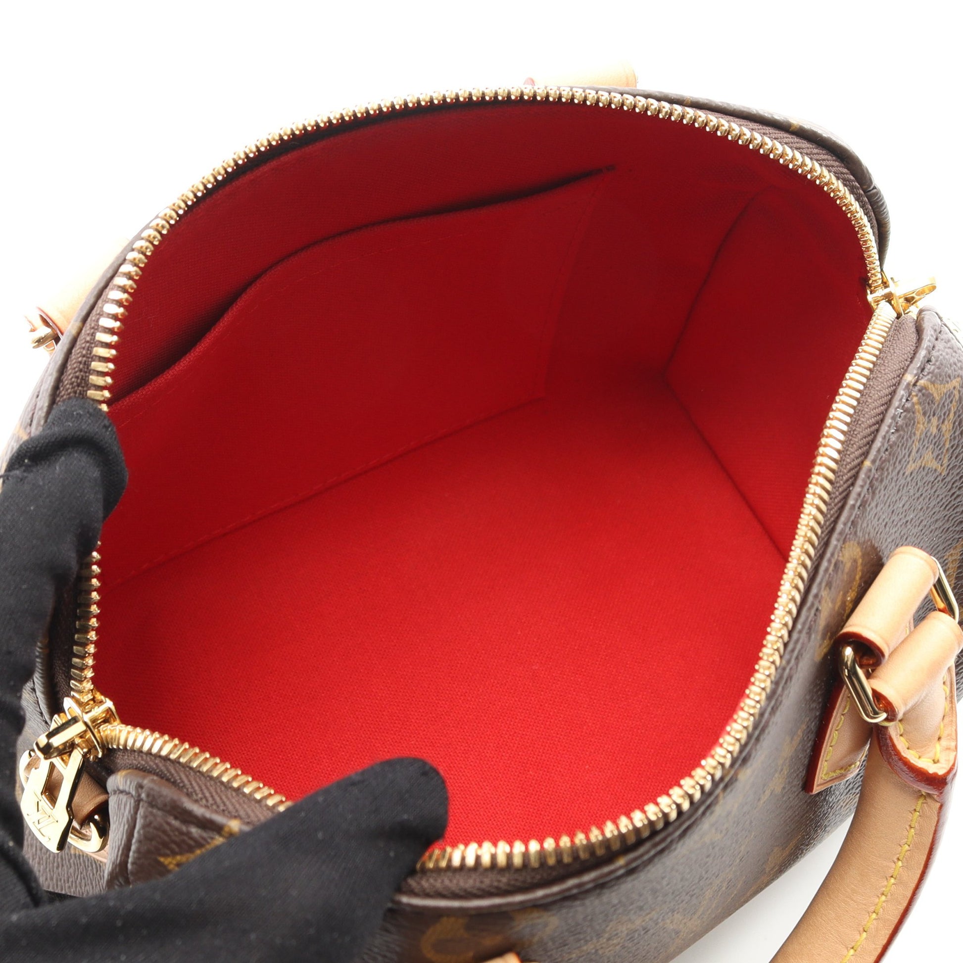 スピーディ バンドリエール 20 モノグラム ベージュ ハンドバッグ PVC レザー ブラウン 2WAY ルイヴィトン バッグ LOUIS VUITTON