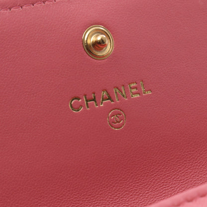 CHANEL 19 ロング フラップ ウォレット 二つ折り長財布 レザー ピンク ゴールド金具 シャネル 財布・小物 CHANEL