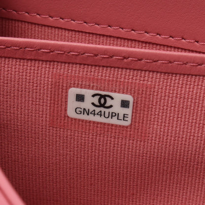 CHANEL 19 ロング フラップ ウォレット 二つ折り長財布 レザー ピンク ゴールド金具 シャネル 財布・小物 CHANEL