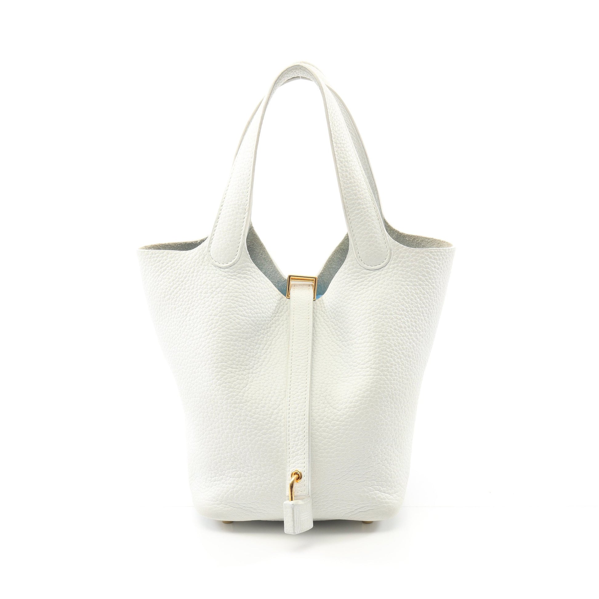 ピコタンロックPM ハンドバッグ トリヨンクレマンス ホワイト ゴールド金具 D刻印 エルメス バッグ HERMES