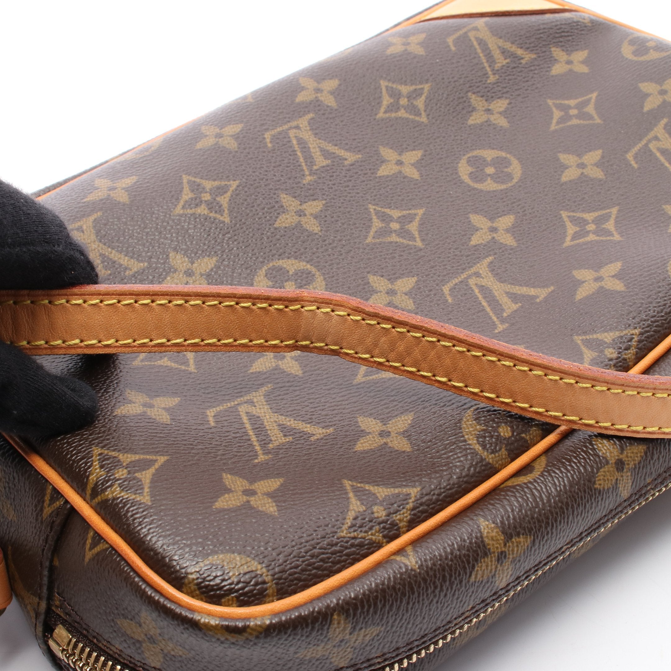 トロカデロ27 モノグラム ショルダーバッグ PVC レザー ブラウン ルイ