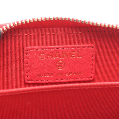 マトラッセ コインケース ラムスキン ピンクレッド ゴールド金具 シャネル 財布・小物 CHANEL