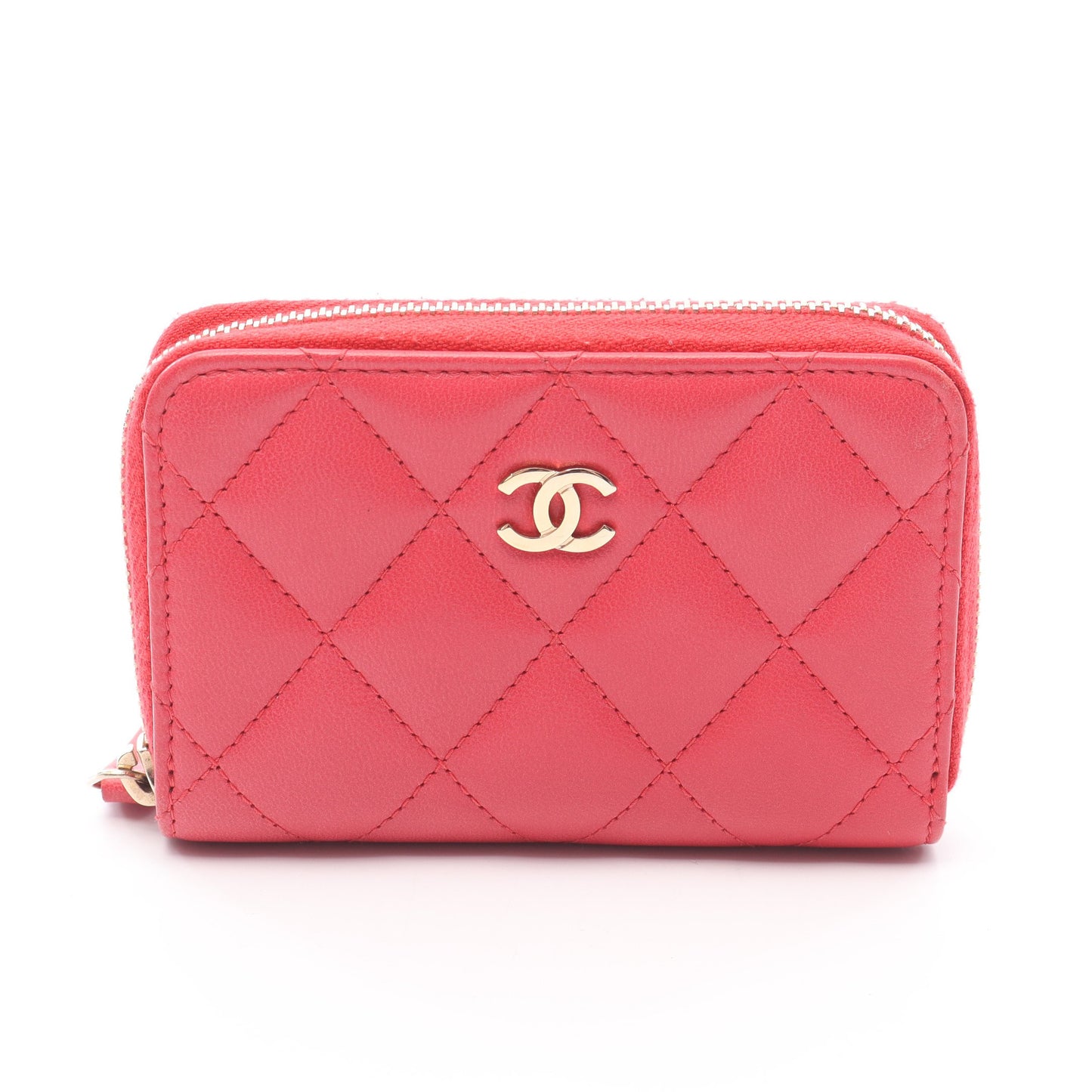 マトラッセ コインケース ラムスキン ピンクレッド ゴールド金具 シャネル 財布・小物 CHANEL