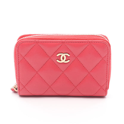 マトラッセ コインケース ラムスキン ピンクレッド ゴールド金具 シャネル 財布・小物 CHANEL