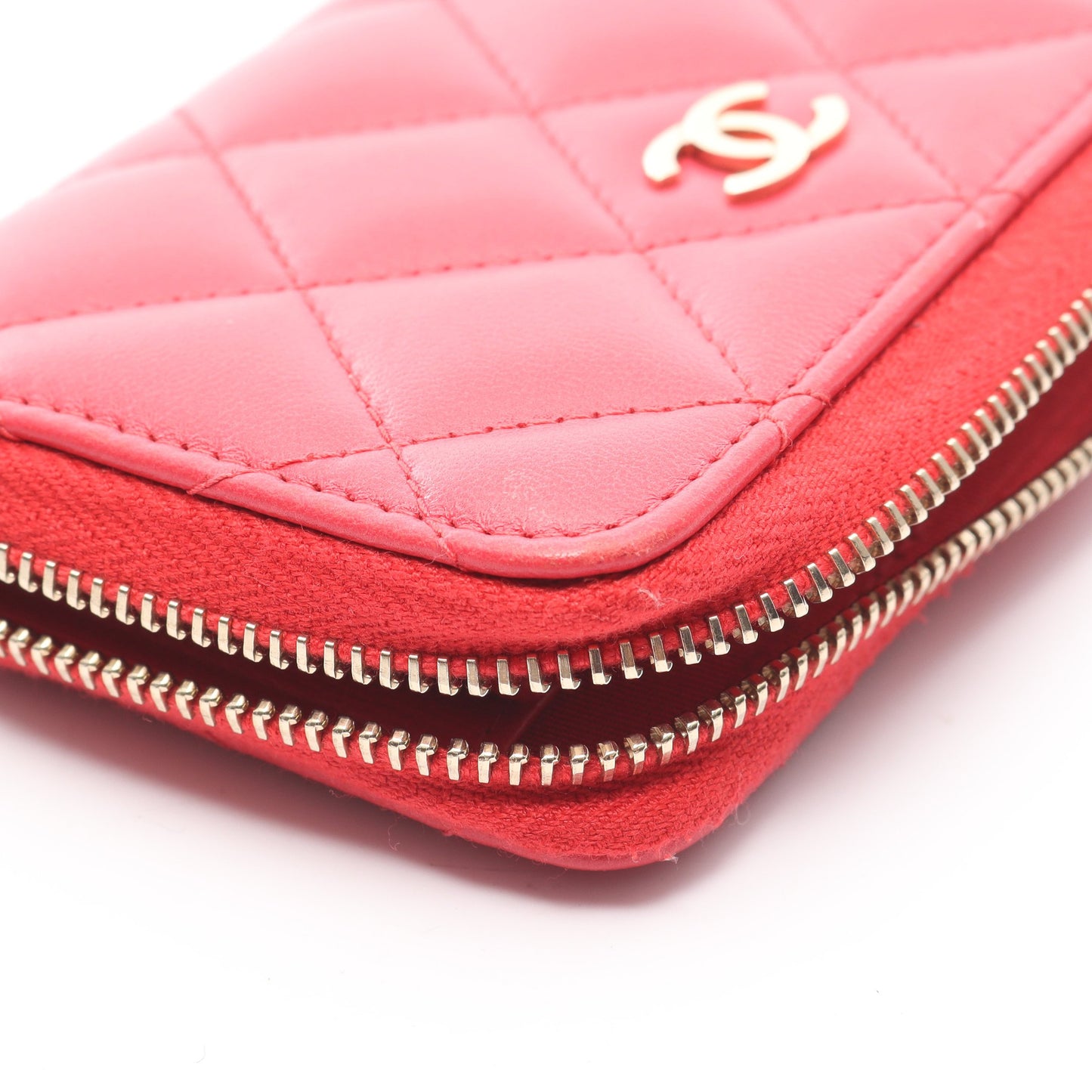マトラッセ コインケース ラムスキン ピンクレッド ゴールド金具 シャネル 財布・小物 CHANEL
