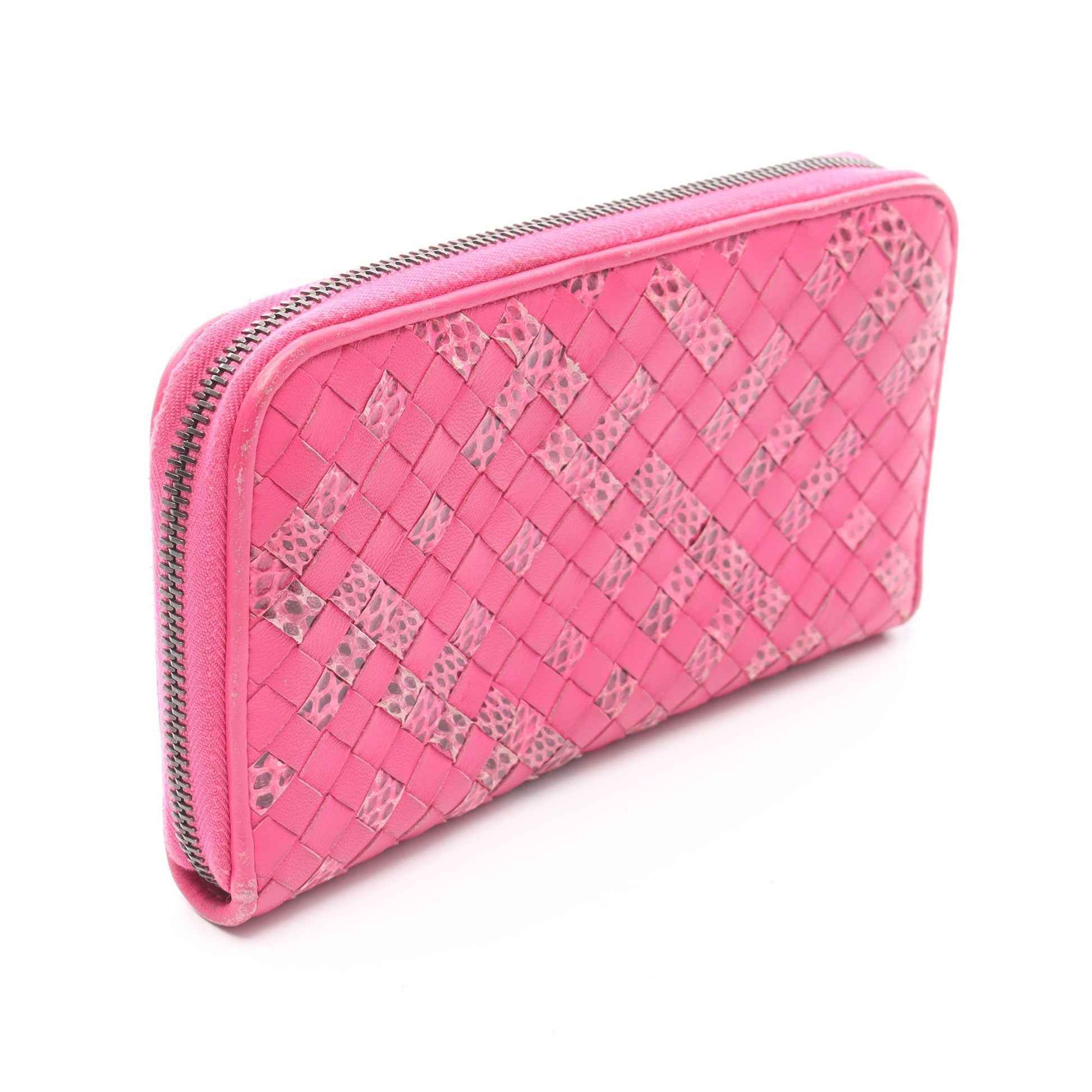 BOTTEGA VENETA ラウンドファスナー長財布 イントレチャート パイソン  