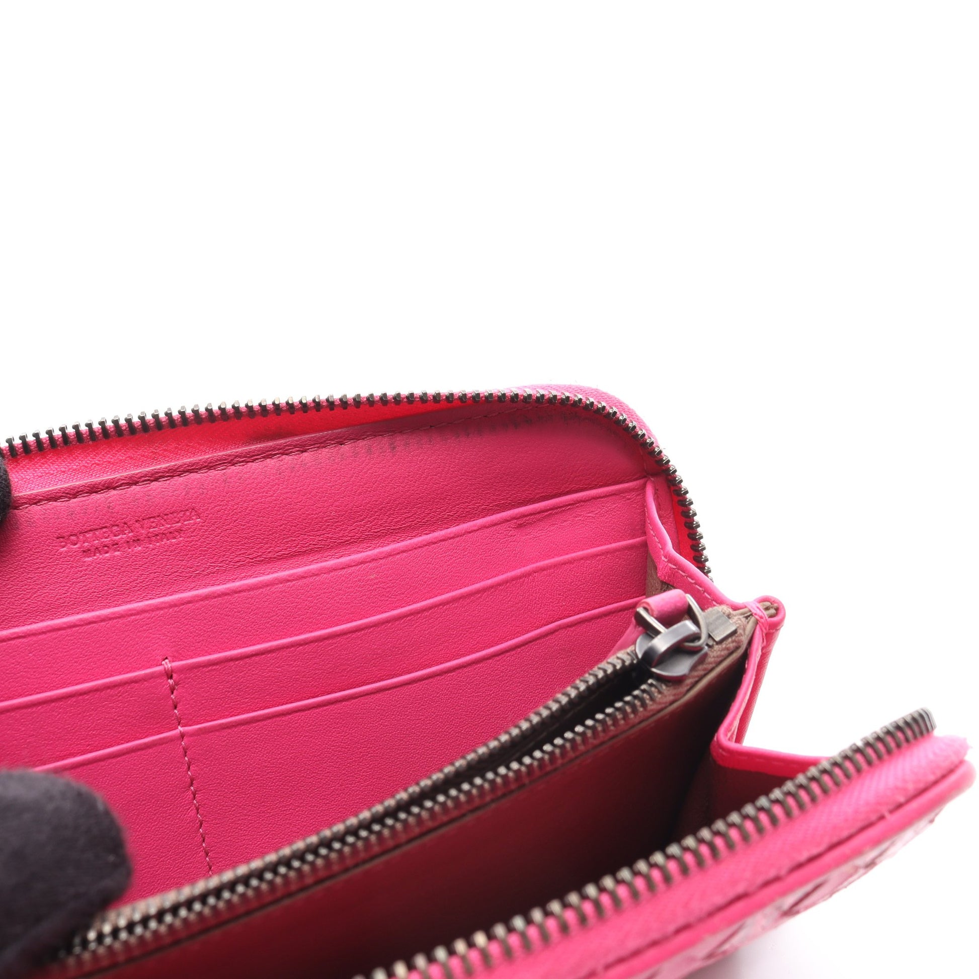 イントレチャート ラウンドファスナー長財布 レザー パイソン ピンク  