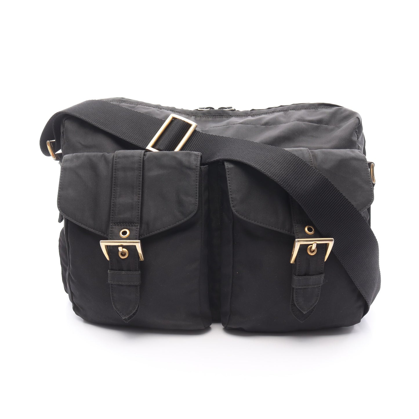 Re-Nylon ショルダーバッグ ナイロン ブラック 三角プレート プラダ バッグ PRADA