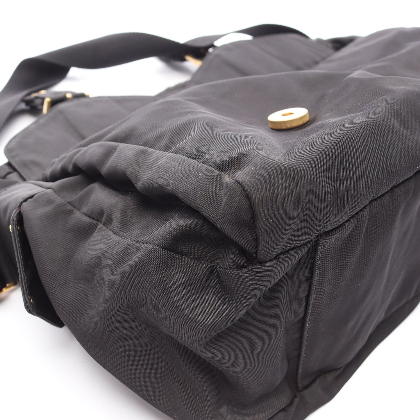 Re-Nylon ショルダーバッグ ナイロン ブラック 三角プレート プラダ バッグ PRADA
